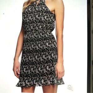 3 State1 Floral Whimsical Print Flare Halter Dress